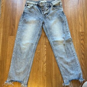 KanCan Faded Blue Frayed Hem Jeans